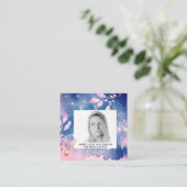 *~*スターズシック·ピンク·ブルーの髪型女優写真 スクエア名刺 (スタンド正面)