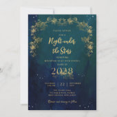 スターズスクール卒業式で一夜をシックに過ごす 招待状 (正面)