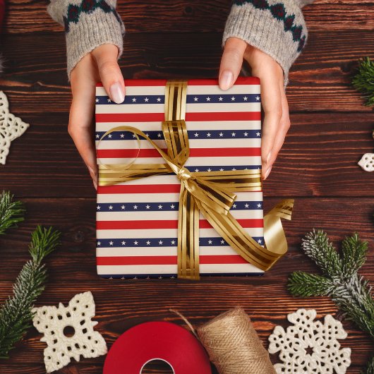 スターズストライプアート ラッピングペーパー