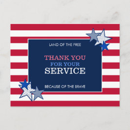 スターズストライプ愛国退役軍人サービスありがとう  ポストカード