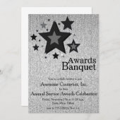 スターズスパークルシルバービジネスイベントパーティー招待状 招待状 (正面/裏面)
