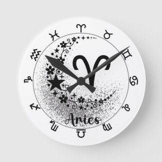 スターズタイム！魔法の〔占星術の〕十二宮図時計を！ ラウンド壁時計