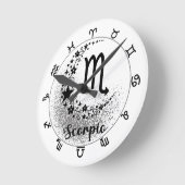 スターズタイム！魔法の〔占星術の〕十二宮図時計を！ ラウンド壁時計 (傾斜)