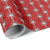 スターズダイヤモンドシルバーレッドホリデーズウィンターベルベット ラッピングペーパー (ロールコーナー)