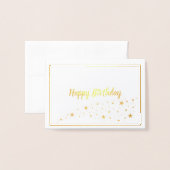 スターズトレイル金箔カード付きハッピーバースデー 箔カード (封筒付き正面)