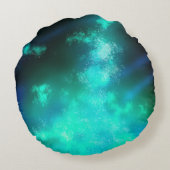 スターズナイトスカイミッドナイトエメラルドグリーンミルキーウェイ ラウンドクッション (裏面)