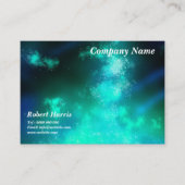 スターズナイトスカイミッドナイトエメラルドグリーン 名刺 (正面)