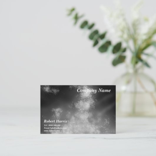 スターズナイトスカイミッドナイトグレーモノクロ 名刺 (スタンド正面)