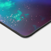 スターズナイトスカイミッドナイトミルキーウェイネオンライト デスクマット (コーナー)