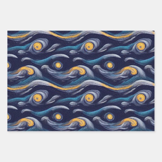 スターズナイトスカイ誕生日 ラッピングペーパーシート (正面2)