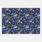 スターズナイトスカイ誕生日 ラッピングペーパーシート (正面)