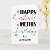 スターズハッピークリスマスメリー誕生日 カード (黄色い花)