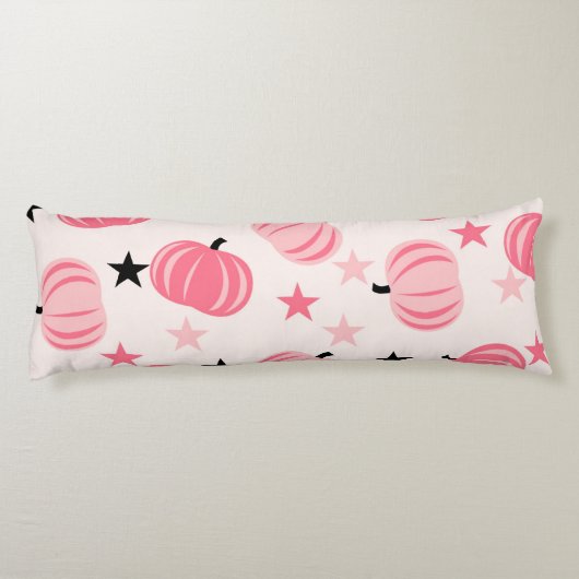 スターズハロウィーンと秋のピンク&ブラックカボチャ ボディピロー (裏面)