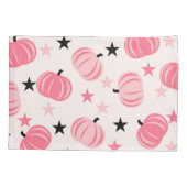 スターズハロウィーンと秋のピンク&ブラックカボチャ 枕カバー (裏面)