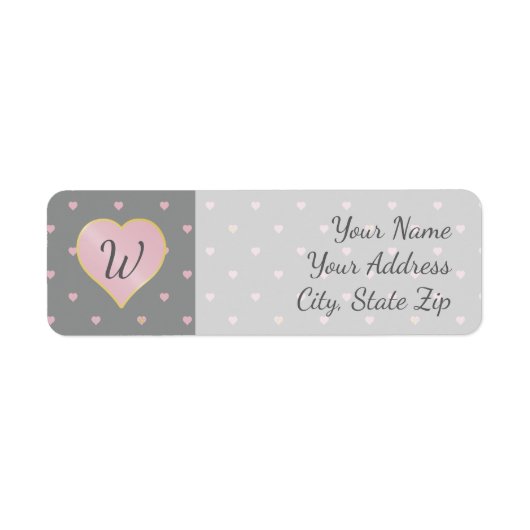 スターズハートオングレー差出人住所ラベル ラベル (正面)