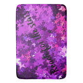 スターズパープルバスマットに手を伸ばす バスマット (正面縦)