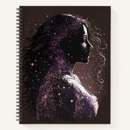 スターズパープル&ブラウン大ソフトカバーの女性 ノートブック