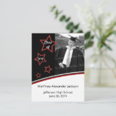 スターズフォト卒業パーティー招待状黒と赤 招待状 (スタンド正面)