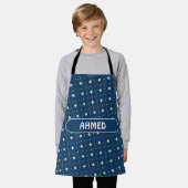 スターズブルーピーチパタミニマルーン エプロン (着用した状態)