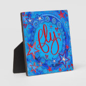 スターズブルーフライインスピレーション勇気付けられるイーゼル フォトプラーク (正面)