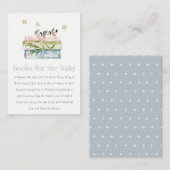スターズブルー赤面緑の本のための赤ちゃんシャワー エンクロージャーカード (正面/裏面)