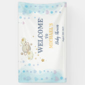 スターズプラネットクラウドブルーベビーシャワー 横断幕 (縦)