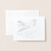 スターズホリデーカードシルバーに注目する 箔カード (封筒付き正面)