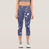 スターズホワイト&ブルーアメリカン7月4日 カプリレギンス (正面)