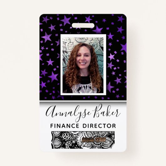 スターズマーブルプロフェッショナルCNAナース写真名 バッジ (正面)