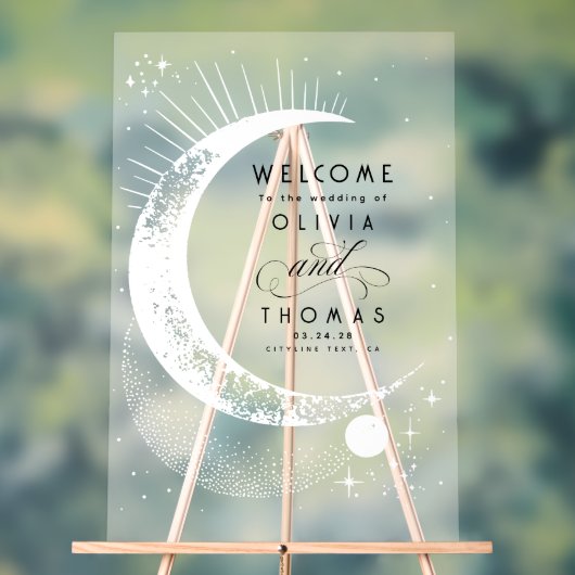 スターズムーンシテラルアクリル結婚のウェルカムサイン アクリルサイン (ニュートラル)