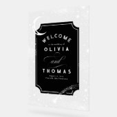 スターズムーンシテラルアクリル結婚のウェルカムサイン アクリルサイン (傾斜)