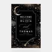 スターズムーンシテラルブラック結婚のウェルカムサイン アクリルサイン (正面)