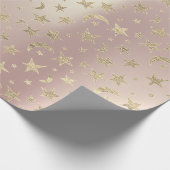 スターズムーンスキニー赤面金ゴールドメタルスカイチャンペーン ラッピングペーパー (角)