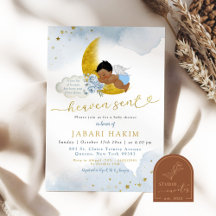 スターズムーンブルーアフリカンエンジェルボーイベビーシャワー