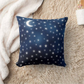 スターズムーンブルーナイトスカイドリームホワイトネイビー クッション (ブランケット)