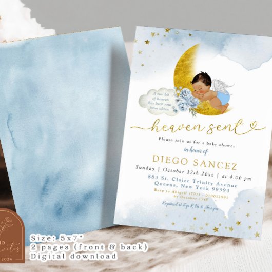 スターズムーンブルー天国がメキシコの赤ちゃんシャワーを送信 招待状