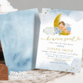 スターズムーンブルー天国ブロンド赤ちゃんシャワー送信 招待状