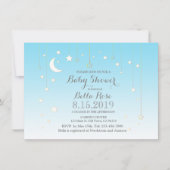 スターズムーンブルー男の子の赤ちゃんシャワーの招待 招待状 (正面)