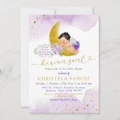 スターズムーン薄紫天国メキシコの赤ちゃんシャワーを送信 招待状 (正面)