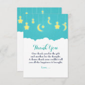 スターズムーン&クラウドベビーシャワーサンキューカード サンキューカード (正面/裏面)