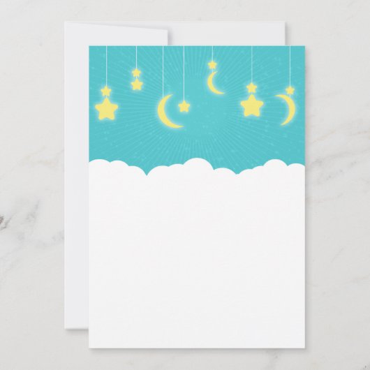 スターズムーン&クラウドベビーシャワー招待状 招待状 (裏面)