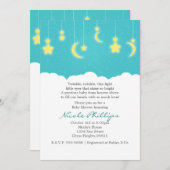 スターズムーン&クラウドベビーシャワー招待状 招待状 (正面/裏面)