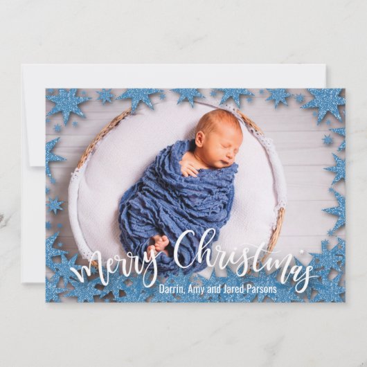 スターズメリークリスマスフォト誕生のお知らせ シーズンカード (正面)