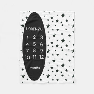 スターズモダンベビーマイルストーンブランケット フリースブランケット