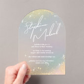 スターズモダン結婚アクリル招待状 アクリル招待状 (インサイチュ (ポータブル))