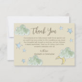 スターズモーンスニュートラルボーイベビーシャワー サンキューカード (正面)