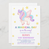 スターズユニコーン誕生日招待状 招待状 (正面/裏面)