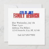 スターズレッドブルーフラッグイーグルシルエット 招待状 (裏面)