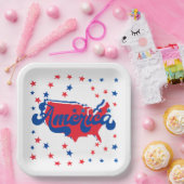 スターズレッドホワイトとブルーアメリカ ペーパープレート (パーティー)