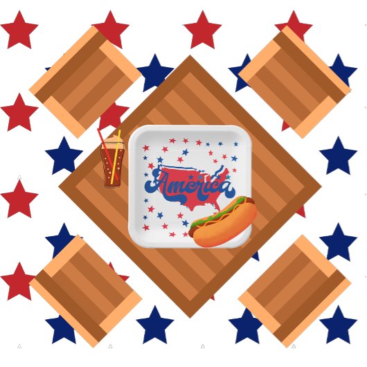 スターズレッドホワイトとブルーアメリカ ペーパープレート